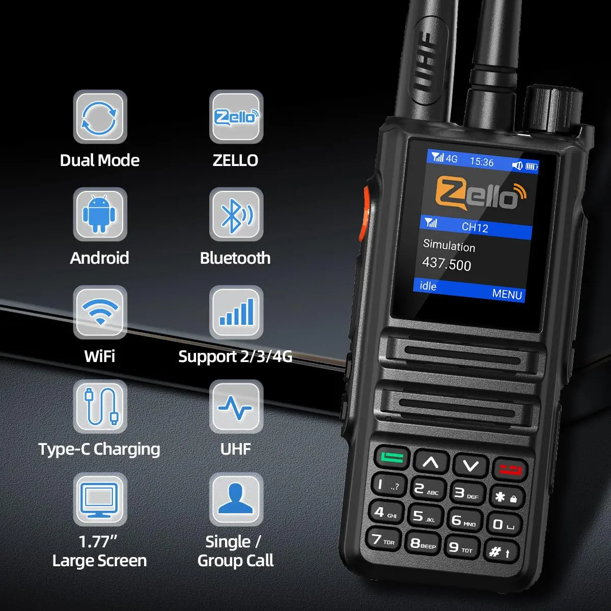 889 Plus Analog and Network Dual Mode Radio Walkie Talkie Zello