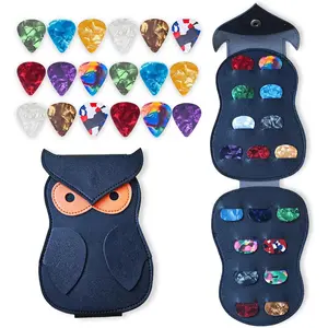 16 Pack Guitar Picks with Holder, Includes 0.5, 0.7, 1.0mm, Variety Colorful Celluloid Plectrums Picks for Bass, Ukulele, Acoustic Electric Guitar