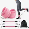 Unisex 5-Pack Mini Durable TPE Ankle-Length Stretching Bands with Non-Slip Cuffs, Portable Muscle Training Gear for Home Gym Exercise & Fitness Use, Exercise Band