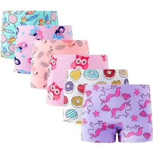 KF5-UDW006 Girls Hipster Cotton Underwear Boyshort Panties 6 Pack