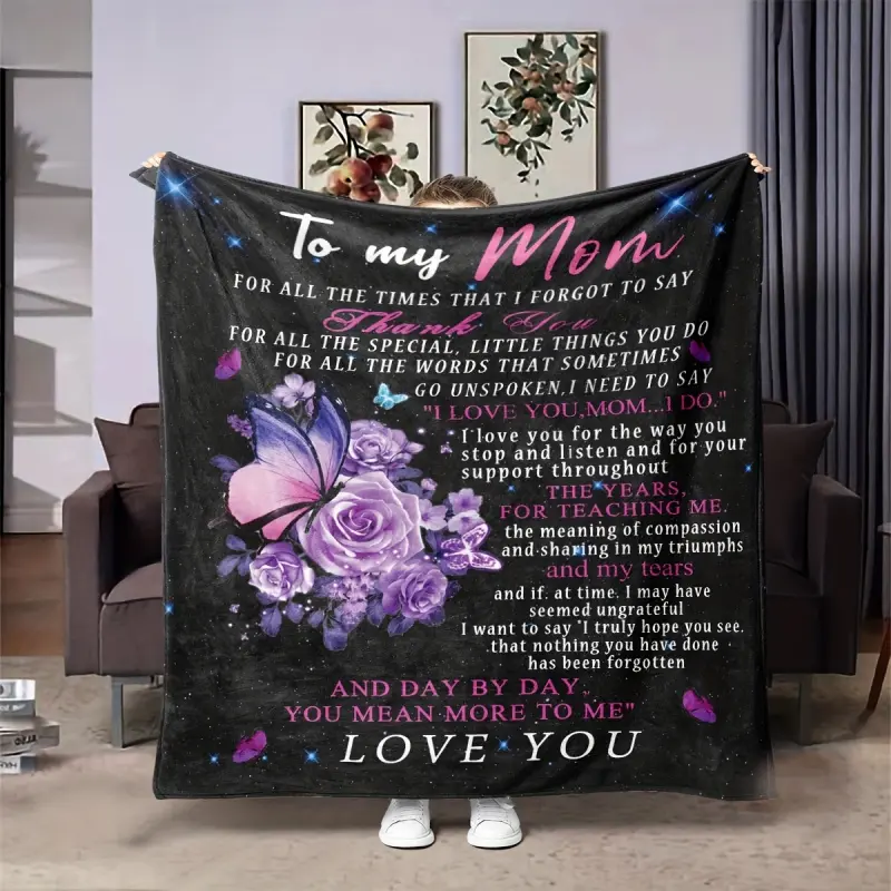 Luxury Flannel Quilt Suitable For Mom - Soft Bedspread, Machine Washable Comforter, Cozy Warm Bed Cover, Year-Round Use, Ideal For, Bed