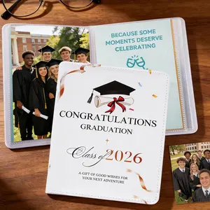 Graduation Gift Card Book 2026-8 x 7Inch PU Graduation Photo Album with 24 Pages High College Gift Card Book Graduation Gifts Her Him Girls Boys Teens Students