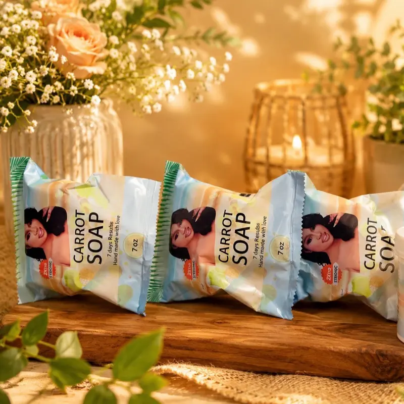 Natural Organic Carrot Soap, Gentle Cleansing Bar for Daily Skin Care