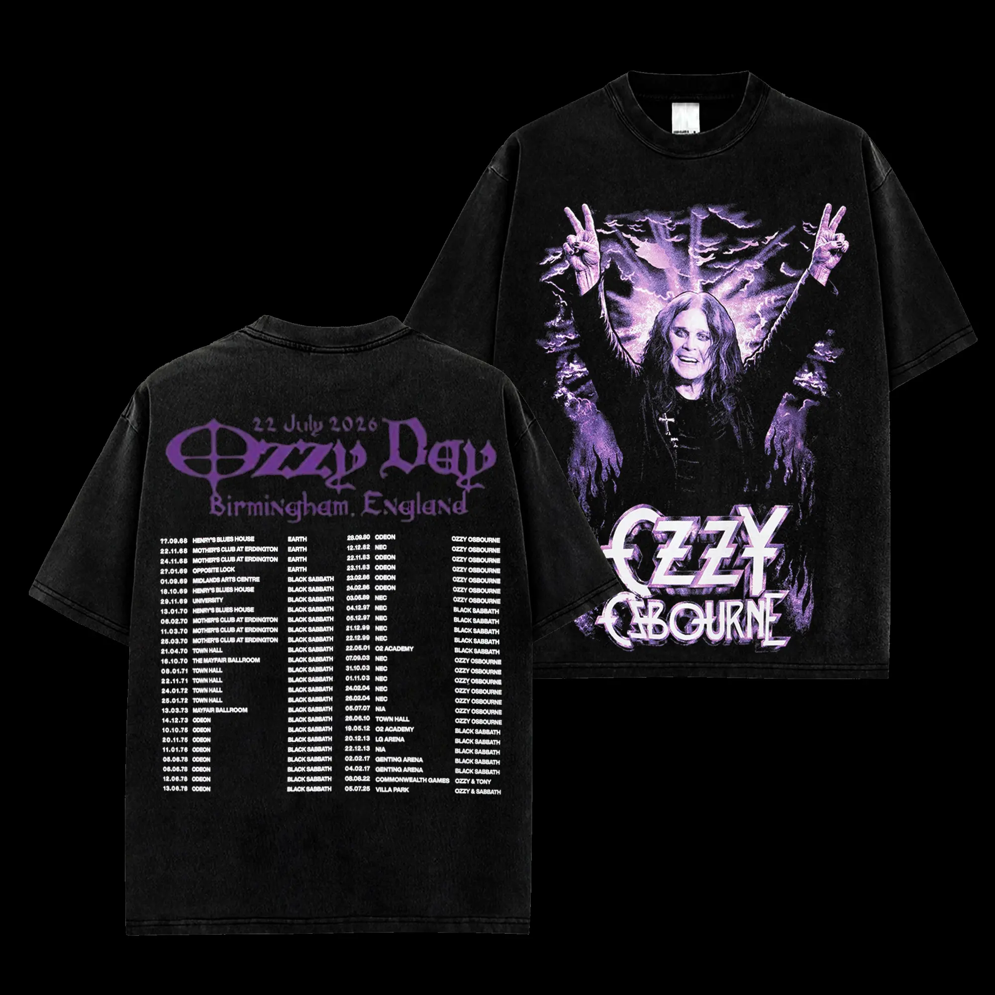 [MetalStyle] Ozzy Osbourne Ozzy Day 2026 Birmingham England 22 July 2026 Celebrates Retro Unisex 100% Heavyweight Cotton T-Shirt – Rock Heavy Metal Cotton Tee, Heavy Metal Rock Band Shirt, Oversized Vintage Tee, Heavy Metal Merch, Gift for Rock Fans