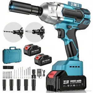 23 in 1 Cordless Impact Wrench Kit with 2 Batteries 3000mAh Li Ion 12 Inch Impact Gun Set Includes Sockets Drills Screws Case for Automotive DIY Home Repair