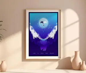 [Sale off up to 50%] How to Train Your Dragon Poster Toothless and Hiccup Movie Wall Art