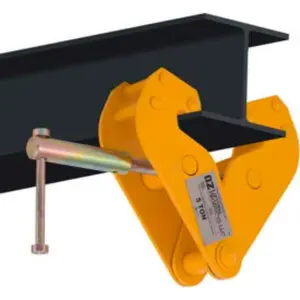OZ Lifting Products B1583567 5 Ton OZ5BC Beam Flange Range Clamp - 3.54-12.60 in. - Yellow