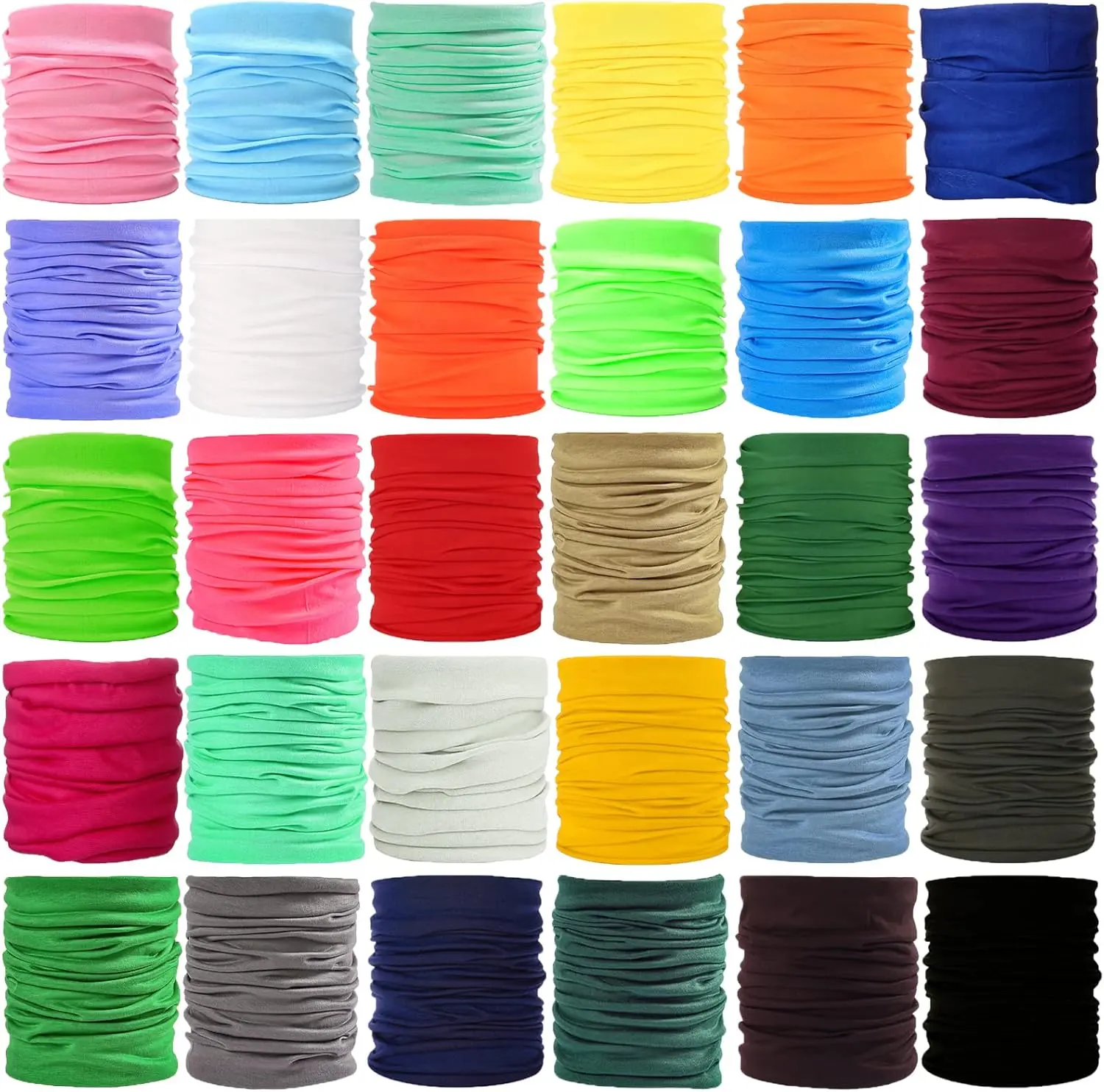 12-30 Pieces  Gaiters Scarf  Wrap Headwear Balaclava  Mask Sun Bandanas for Women Men Running,Cycling,Fishing