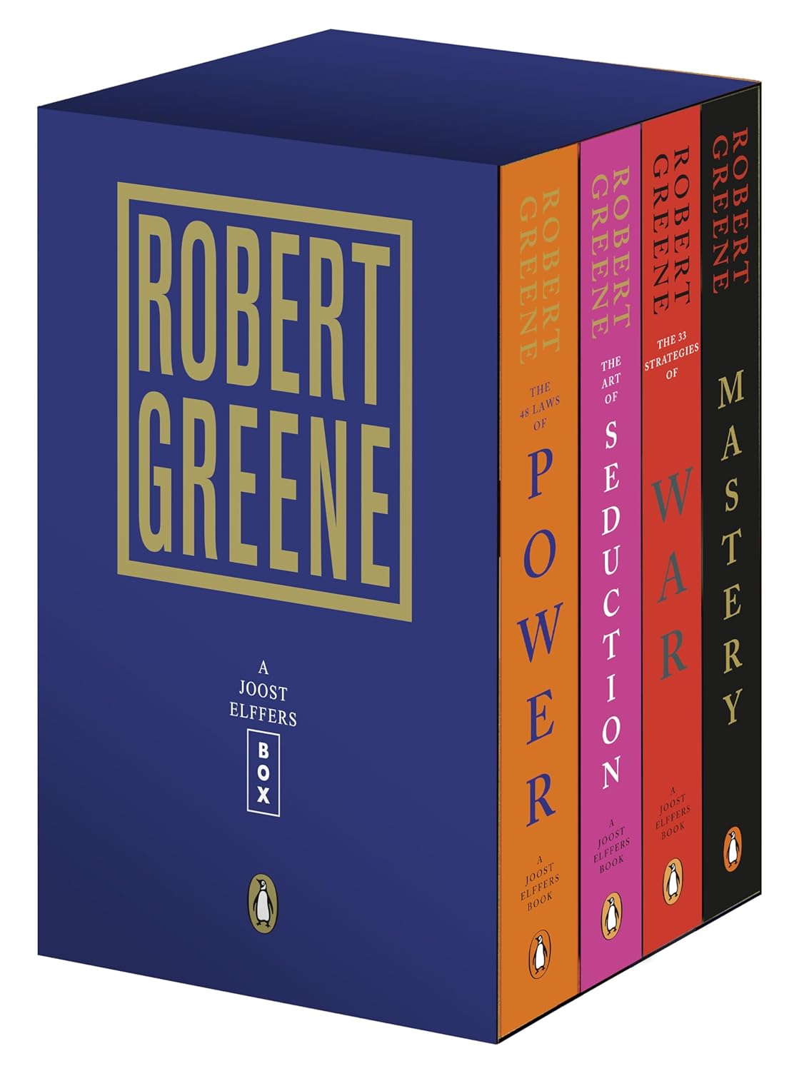 Robert Greene 4-Book Boxed Set: The 48 Laws of Power; The Art of Seduction; The 33 Strategies of War; Mastery Paperback