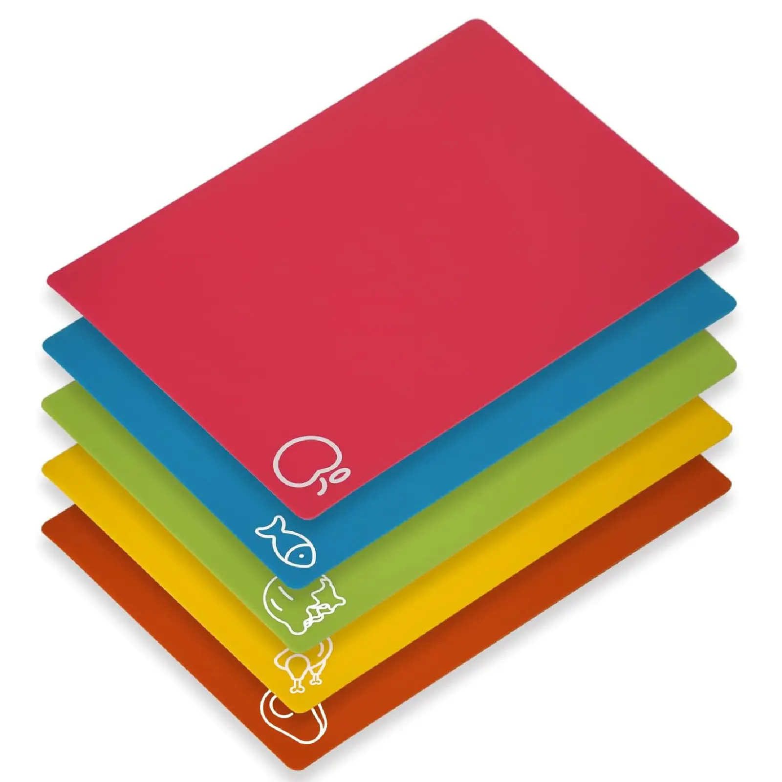 7 Pieces Flexible Cutting Boards, BPA Free Plastic Cutting Boards for Kitchen, Non Slip Cutting Mat for Meat and Vegetables Portable Board Chopping 1