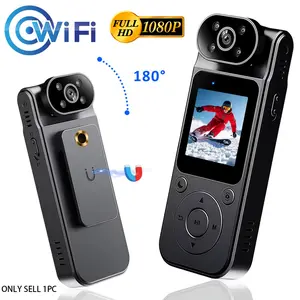1080P Action Camera  Portable Body Camera，Vlogging Camera with Night Vision,180° Rotatable Lens,Streaming Camera for Family Outdoor Sports Skiing Cycling Hiking Recorder