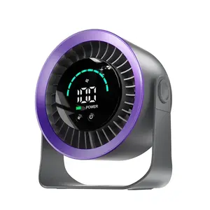 Rechargeable USB Desk Fan for Bedroom, 100 Speeds, 360° Rotation, Wall Mounted Design Small Portable Table Fan with LED Display, Quiet Personal Desktop Cooling Fans for Home Office