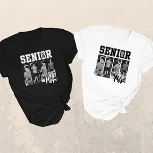 Custom personalized senior mom photo shirt for graduation year 2026, varsity sports graphic tee with name and number, soft cotton t-shirt for high school basketball moms, commemorative tshirt for senior night and graduation events