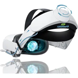 Head Strap with Battery for Oculus Quest 2, 10000mAh Battery Pack Extend 8H Playtime, Fast Charging VR Power, Adjustable Elite Strap Replacement Accessories for Oculus/Meta Quest 2