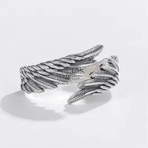 titanium steel angel wings ring design trendy ring couple ring boyfriend girlfriend personalized creative lovers