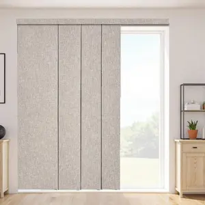 VEVOR Panel Track Blinds, Extendable Track from 45.8 in to 86 in W, Trimmable Panel Curtains Up to 96 in H, Vertical Blackout Panel Blinds for Sliding Doors, Patio Doors, Room Divider, Light GrayVEVOR Super Brand Day