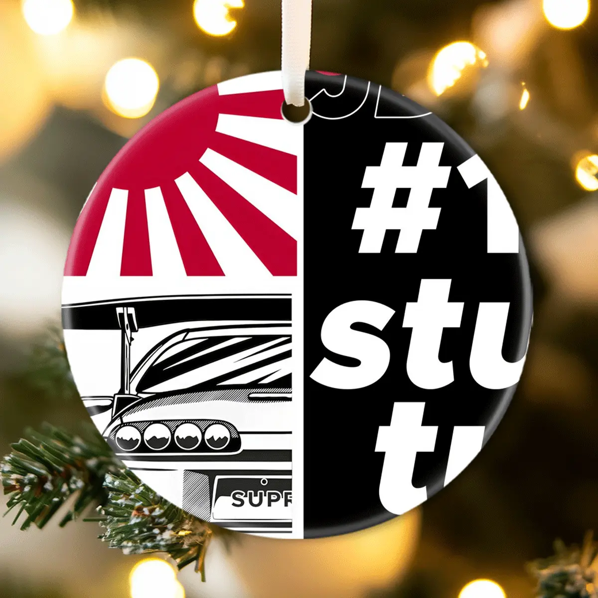 Christmas Ornaments Stututu Toyota Supra Jdm X Supra Stututu X-Mas Tree Gift For Friends Birthday Circle Acrylic New Year