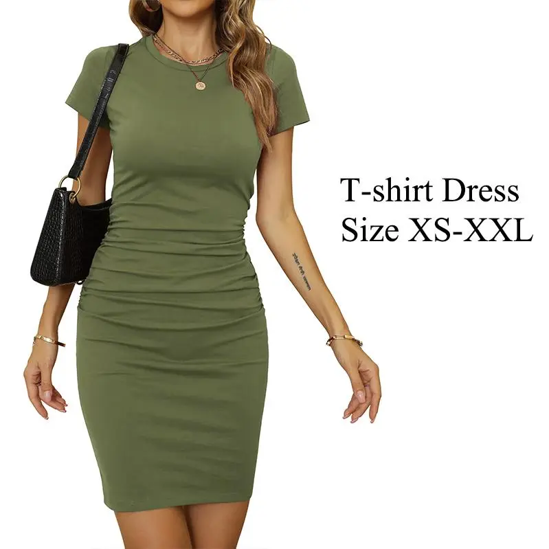 Women's Short Sleeve Ruched Cotton Casual Sundress Knee Length Bodycon T Shirt Dress, Basic Elastic Fabric Breathable,Pregnancy Dress, Shortsleeve Minimalist Maternity Outfits - TikTok Shop Women's Short Sleeve Ruched Cotton Casual Sundress Knee Length Bodycon T Shirt Dress, Basic Elastic Fabric Breathable,Pregnancy Dress, Shortsleeve Minimalist Maternity Outfits - TikTok Shop