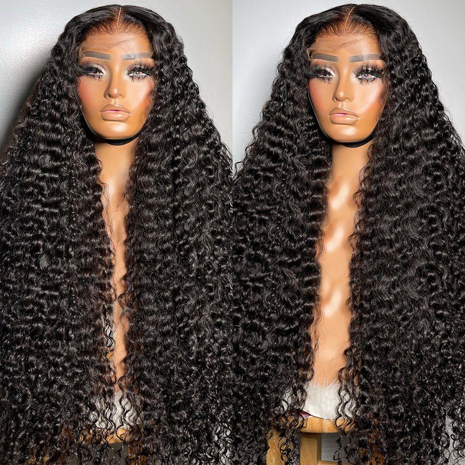 36 38Inch Deep Wave 13x6 HD Lace Front Wig Brazilian Human Hair 180Density 13x4 Deep Wave Lace Wig For Black Women Water Wave Transparent Lace Wigs