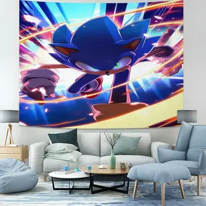 Sonic the Hedgehog Speed Tapestry – Gamer Room Decor for Sonic Fans & Kids and Teenagers,Vibrant Wall Hanging for Bedroom,Game Room & Dorm Decor