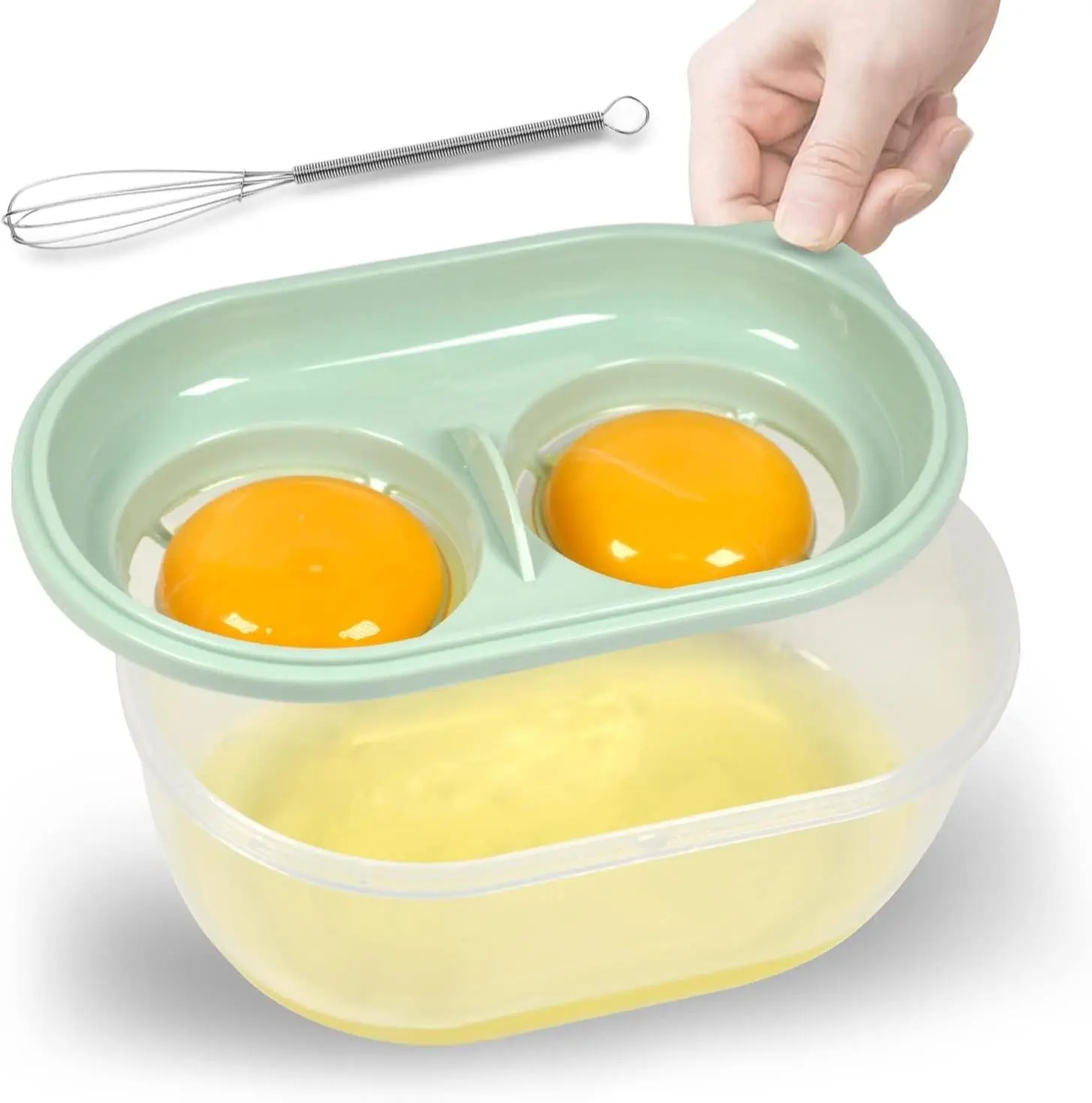 Efficient Egg White Separator with Egg Beater & Yolk Filter Storage Box - Food Grade PP Material, Ergonomic Design, Quick Egg Processing, Easy Cleaning, Perfect for Meringues & Mayonnaise Kitchen Utensils