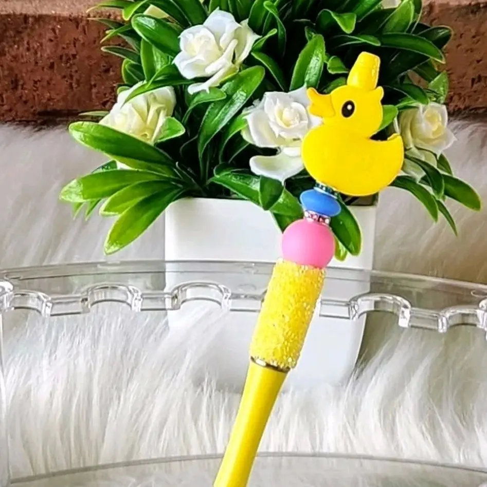 Rubber Duckie Beaded Pen With Refill
