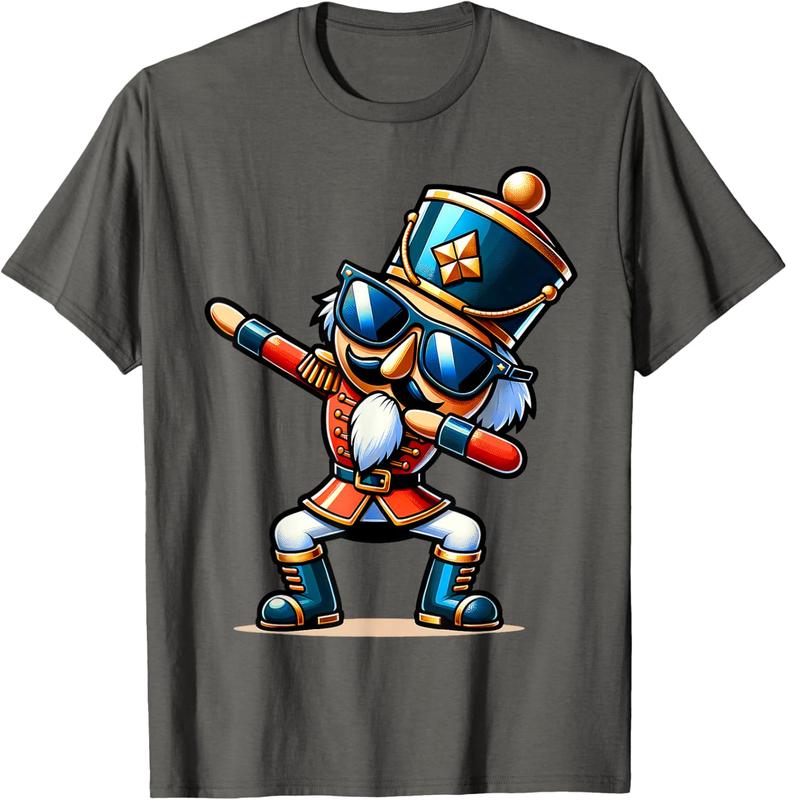 Christmas Nutcracker Dabbing Boys Santa Xmas Funny Unisex T-Shirt Sweatshirt Hoodie Hooded Cotton Menswear Man Classic Short Sleeve Tshirt