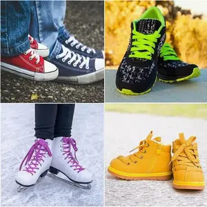 Rainbow Color No Tie Rope Sports Shoelaces for Sneakers Boots Shoes Skates - 2-24 Pair Multi-Colors Flat Shoelaces for Adults Kids - Bridal, Footwear