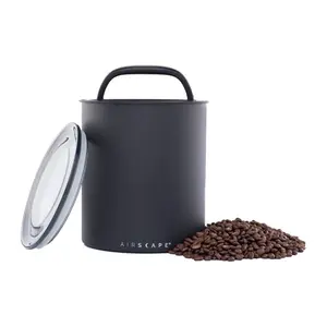 Airscape Stainless Steel Storage- Container for Coffee and Tea, 500-1000ml Volume, Anti-Skid and Heat-Resistant with Removable Infuser and Handle