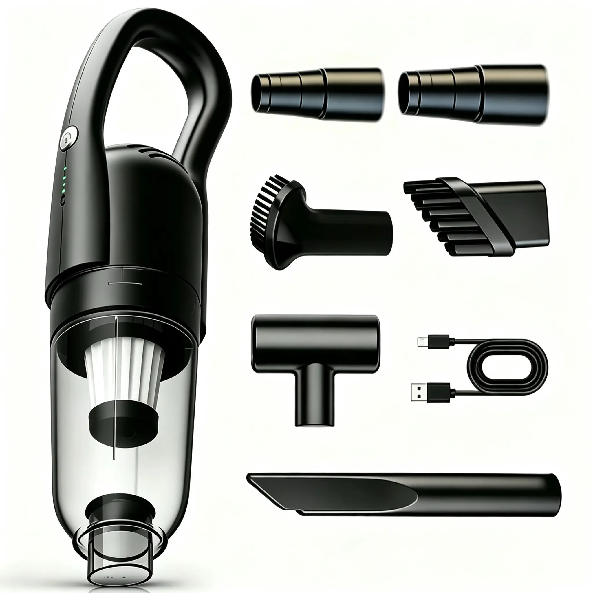 Wireless Handheld Car Cleaner Vacuum, 6700Pa Strong Suction, Rechargeable Portable Mini Interior Detailing Vacuum for Car & Home, with Washable HEPA Filter & Multiple Nozzles, Car Cleaner Vacuums, Interior Detailing Vacuums