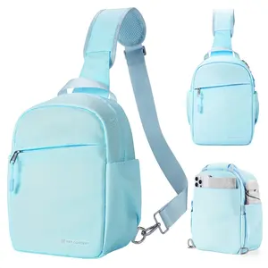 K&F CONCEPT Small Compact Camera Bag with Sponge Pad, Umbrella Holder, Memory Card Slot & Equipment Storage, Sling Crossbody Case for DSLR/SLR/Mirrorless Cameras, for Men and Women, Blue