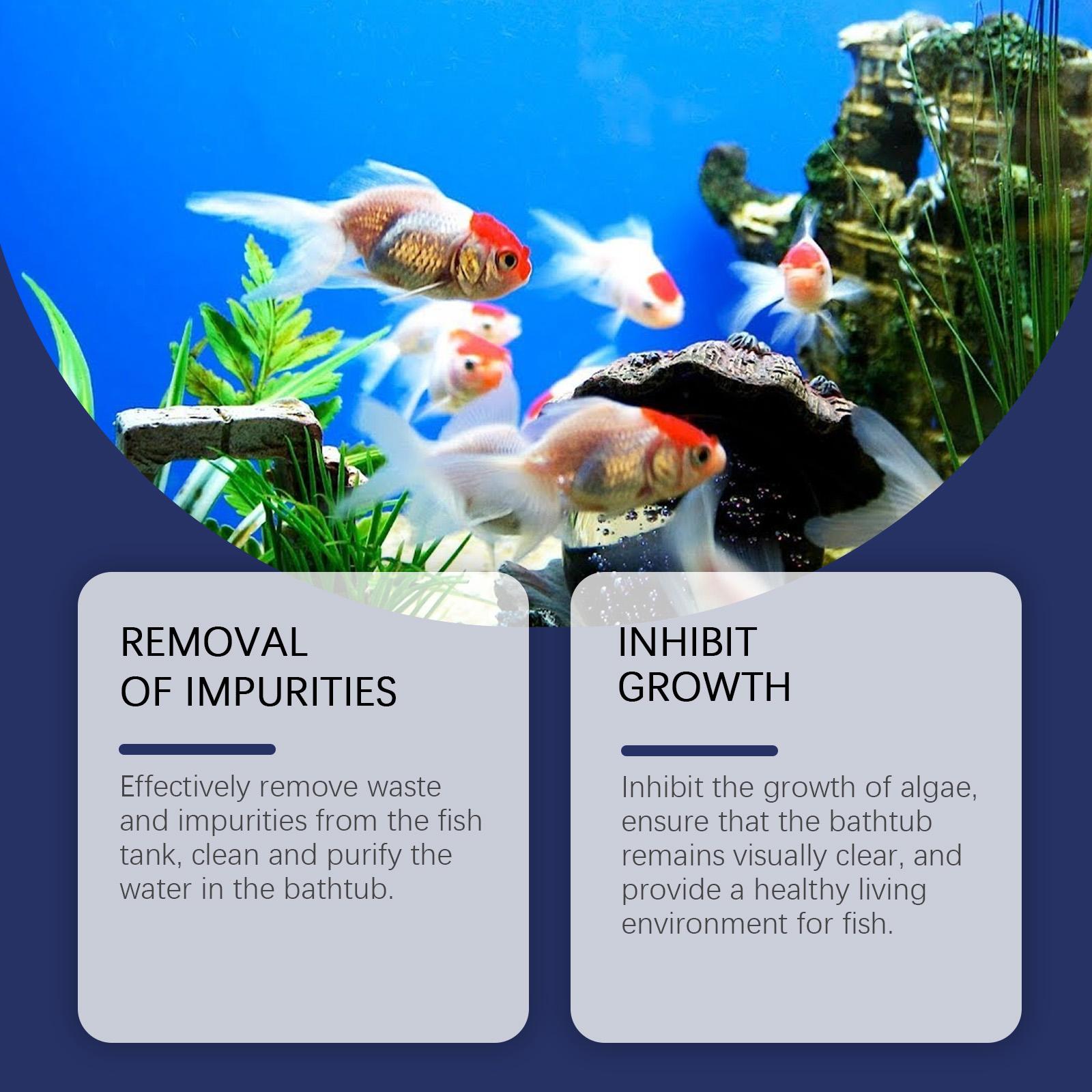 Aquarium Water Clarifier Cleans Tank Stains Removes Moss & Algae Purifies Water Safe for Fish Daily Maintenance Formula