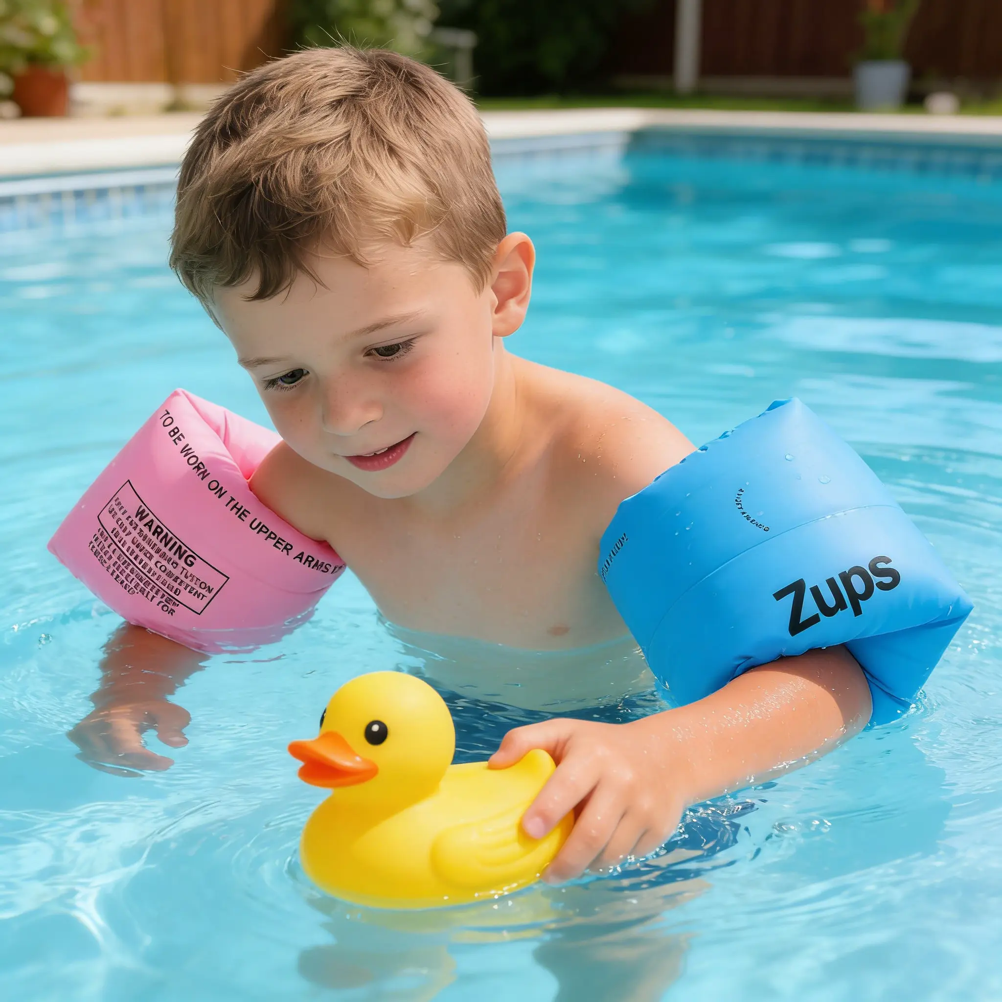 BPA-Free 2-Pack PVC Inflatable Armbands for Sports Pool Use, 2-Chambers Buoyancy Assistance, Floats Onto Arm, Easy On/Off, for Beginner Swimmers 30-150 lbs (6-12 Year-Olds & Adults; Toddlers Excluded)