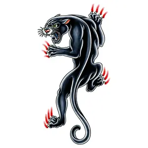 Panther Temporary Tattoo - 3" x 5.5”