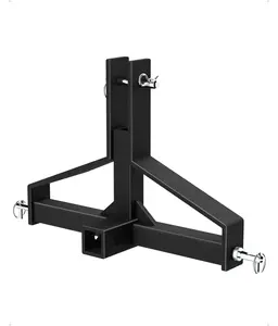 3 Point 2" Trailer Hitch Receiver Heavy-Duty for Category 1 Tractors Compatible with Kubota, BX, LM25H, WLM Tractor, NorTrac, Yanmar, Kioti, Cat (3 Point 2"-Black)