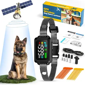 Electric Wireless Dog Fence System with Accessories, GPS Dog Collar Fence System Range 99 to 6600 feet IPX7 | Rechargeable Pet Containment System