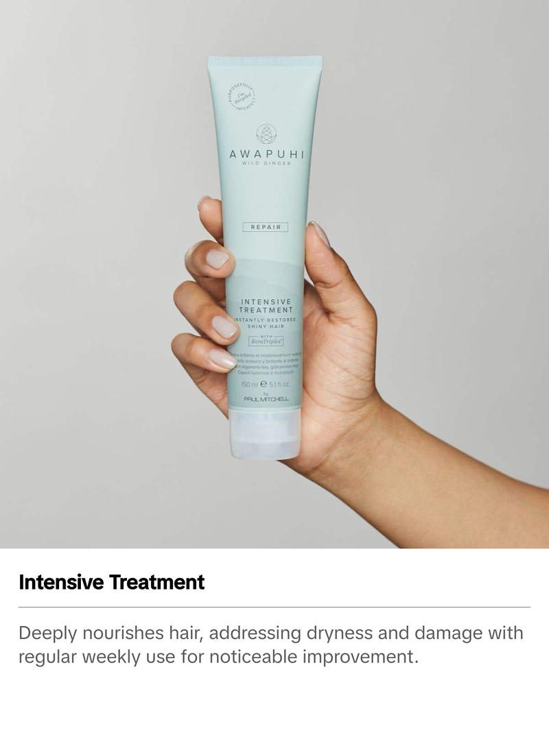 Paul Mitchell Awapuhi Wild Ginger Intensive Treatment 2.5oz Deep Conditioning Hair Mask for Dry Damaged Hair Repair Moisture Hydrate Nourishing Hair Mask Moisturizing Hydrating