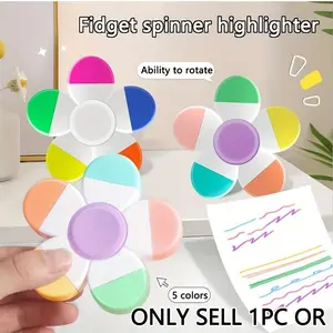 5-Color Highlighter Pen Set, Stackable Liquid Fluorescent Markers, Student Notebook Pens, Office Supplies, School Writing Tools