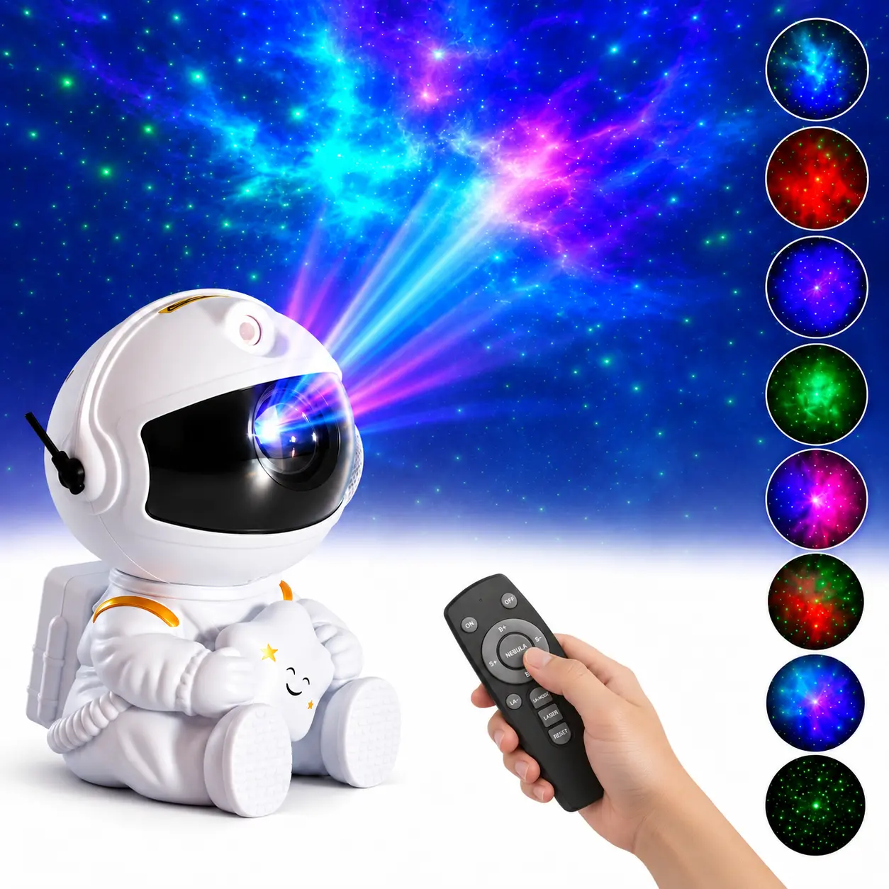 LED Astronaut Galaxy Star Projector — 360° Adjustable Nebula Ceiling Lamp with Remote, Cool Room Decor & Festive Lighting for Bedroom, Living Room — Gift for Teen Boys, Boyfriend, Kids & Adults