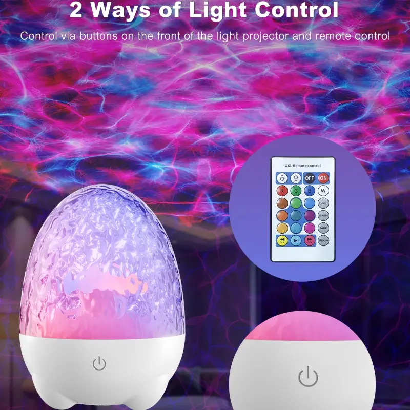 Modern LED Star Projection Light, Dinosaur Egg Shape, with Remote Control, Music Playback, Suitable for Bedroom, Living Room, Adjustable Rgb Lighting