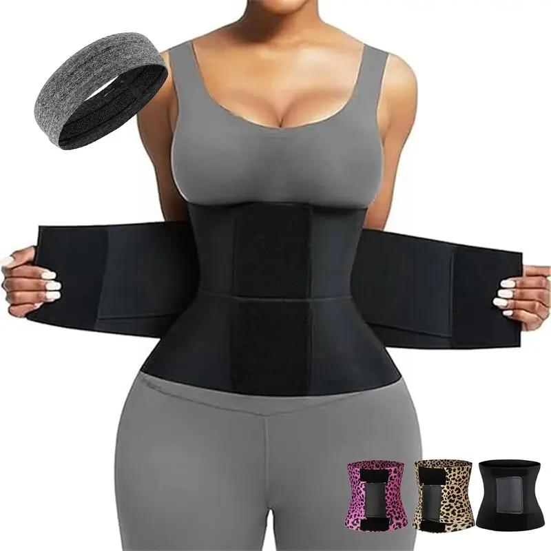 Women's triple wrap belt with Velcro closure for waist slimming, suitable for both women and men. It is an ideal waist and abdomen shaping belt for exercise, fitness, and daily shaping."