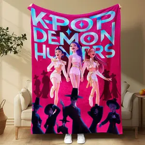 K-Pop Demon Hunters Blanket, Soft Warm Cozy Throw for Fans, Perfect Gift for K-Pop Lovers, Decorative Home Accessory, Figure Print Blanket