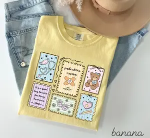 Pediatric Nurse Comfort Colors Shirt • PEDS Nurse Stamp Work Tshirt • Pediatric Nurse Gifts • PICU Nurse Tees • Pediatric Office Crewneck