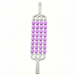 Four Row Bendable Yoga Massage Roller, Muscle Relaxation Spiky Foam Roller for Back Body Relief