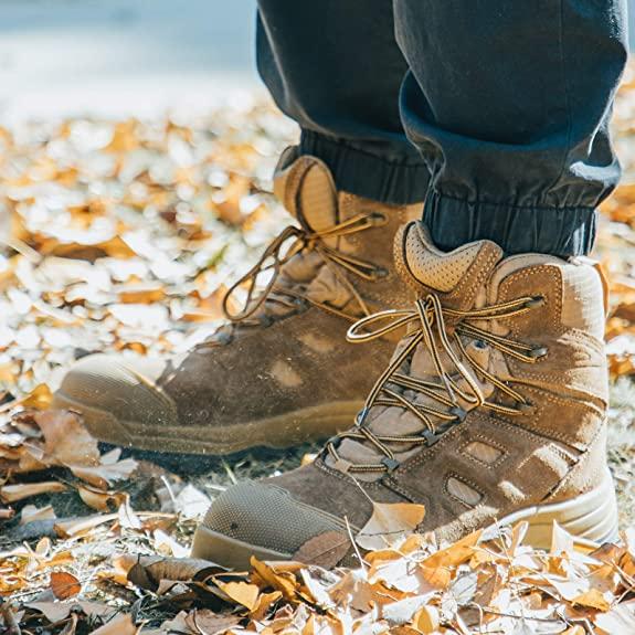 Men's 8" Steel Toe Tactical Boots, Outdoor Lightweight Coyote Military Boots for Hiking Work Combat Trekking Camping Shoes