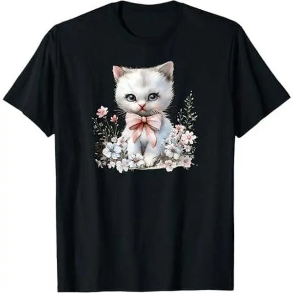 Coquette Cat Lover, Y2k Cottagecore Fashion, Grandmacore T-Shirt