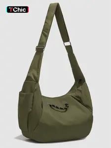 Japanese outdoor leisure sports nylon dumpling bag 2025 new men's lightweight commuting shoulder messenger bag zipper closure waterproof material suitable for outdoor sports, daily commuting, shopping and daily Lightweight Crossbody Bag