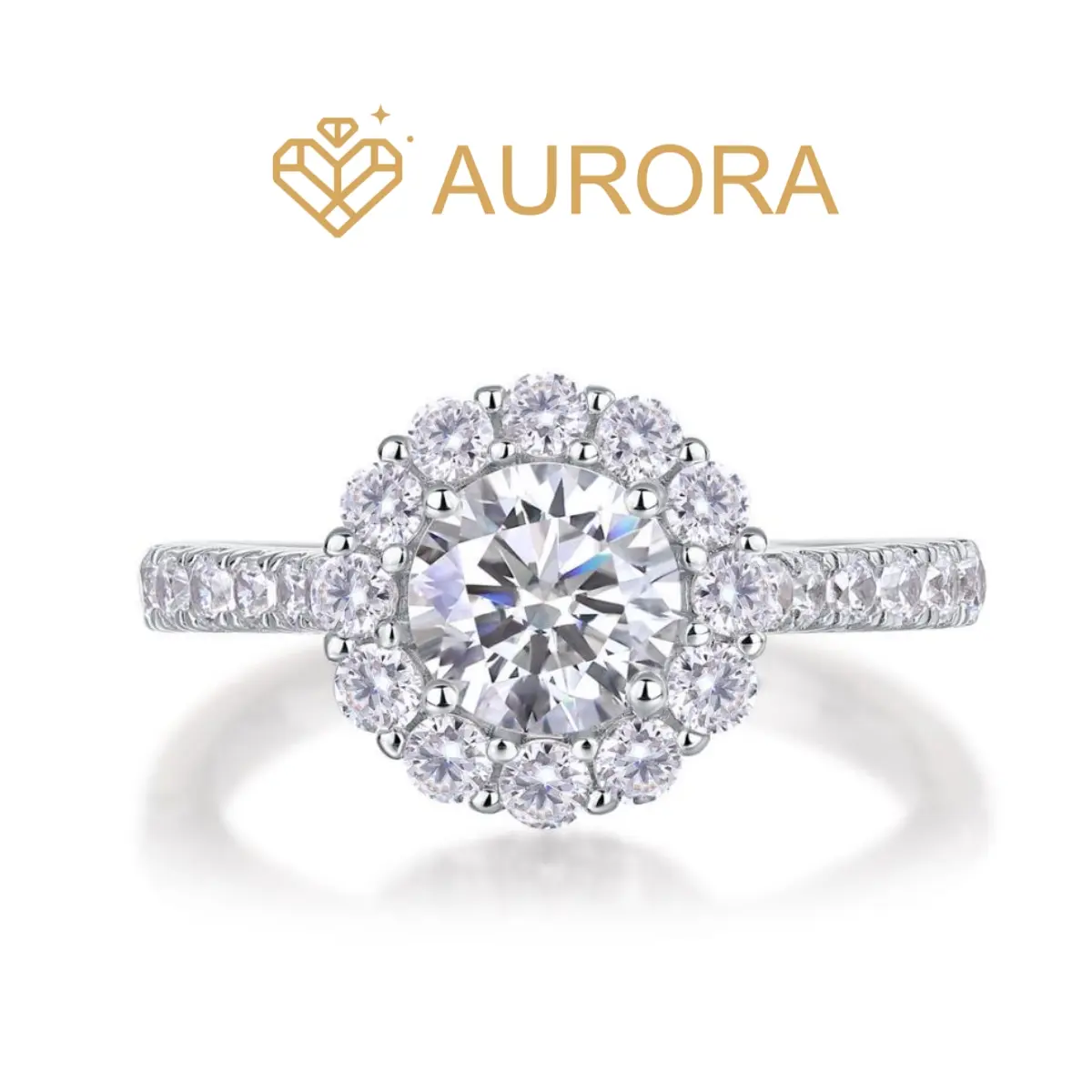 【#01 Radiant Halo】1 Carat Moissanite Rings High Quality with Daily  Gift Auspicious Rings Wedding Synthetic Moissanite