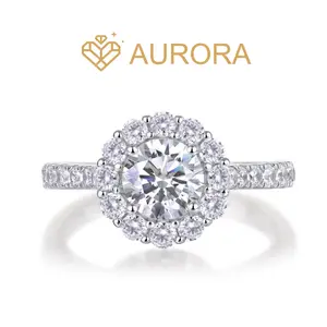 【#01 Radiant Halo】1 Carat Moissanite Rings High Quality with Daily  Gift Auspicious Rings Wedding Synthetic Moissanite