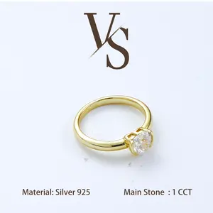 [Venus Jewelry] Lab Created Gemstone 1 CCT Hearty Shape Bezel Solitaire Design Solid Silver 925 Ring
